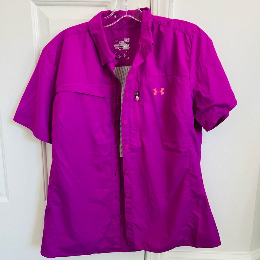 Under Armour Magenta Button-Up Shirt